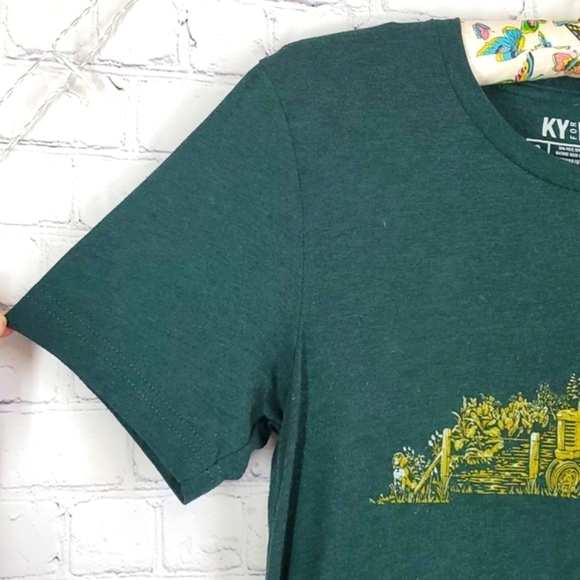 Kentucky for Kentucky Forest Green Farm KY State Shape Tee Tshirt Mens Sz Small - Picture 7 of 12